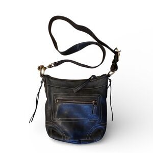 Coach Vintage Bleecker 10398 Black Pebbled Leather Crossbody